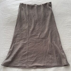 Nordstrom Forgotten Grace Satin Taupe Skirt